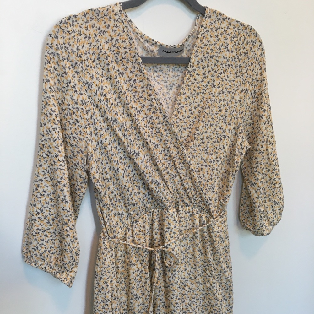 Citrus and Lemon floral midi dress